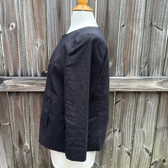 Eileen Fisher polished ramie zip up jacket, size medium - Picture 2 of 7